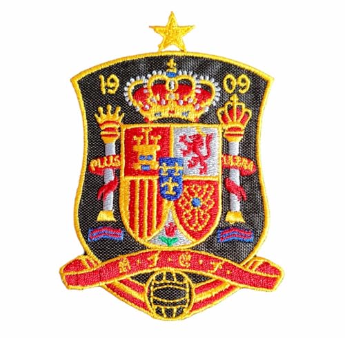 Parche Escudo De Selección Española, Para Planchar o Coser, 1 Unidad Termoadhesiva Bordada de 10cm X 8cm, España