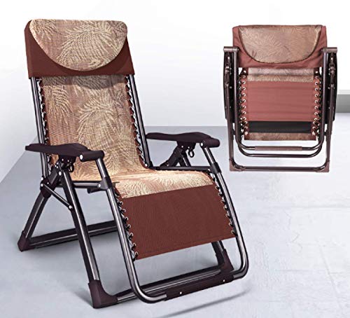 Chaise de jardin pliante pour soulager le dos fauteuil réglable Zero Gravity marron