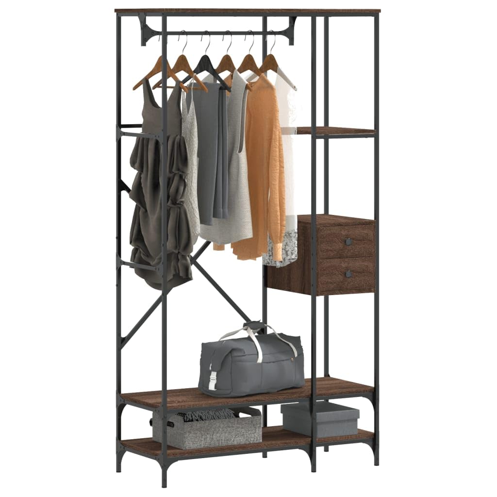 Rangement pour vêtements et chaussures avec penderie et tiroirs