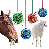 Woiworco 4 Packs Horse Treat Balls, Hay Balls for Horses and Goats, Horse Stall Toys for Boredom Hor
