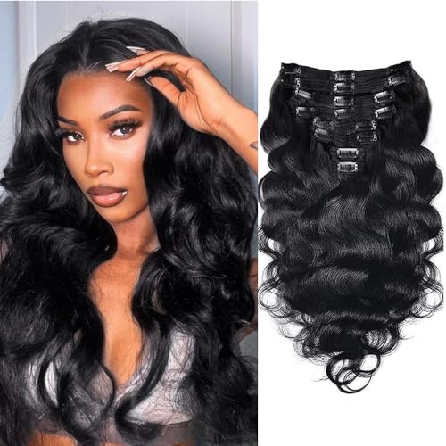 Brazilian Virgin Body Wave Clip in Human Hair Extensions 8Pcs/lot 120g With 18 Clips Body Wave Clip in Hair Extension Real Human Hair Natural Black Color For Black Women (16Inch) Brazilian Virgin Body Wave Clip in Human Hair Extensions 8Pcs/lot 120g With 18 Clips Body Wave Clip in Hair Extension Real Human Hair Natural Black Color For Black Women (16Inch)