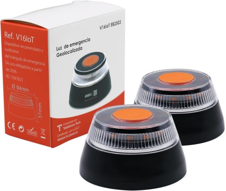 Luz de Emergencia V16 con Geolocalización – Baliza Homologada DGT 3.0, Obligatoria en 2026 | Señal V-16 para Coche con Aviso Automático y Plan de Datos Incluido! (2)