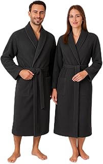 Bademantel mit Schalkragen aus 100% Baumwolle – Frottee Saunabademantel für Damen & Herren – kuschelig, saugstark & lang – Serie Berlin