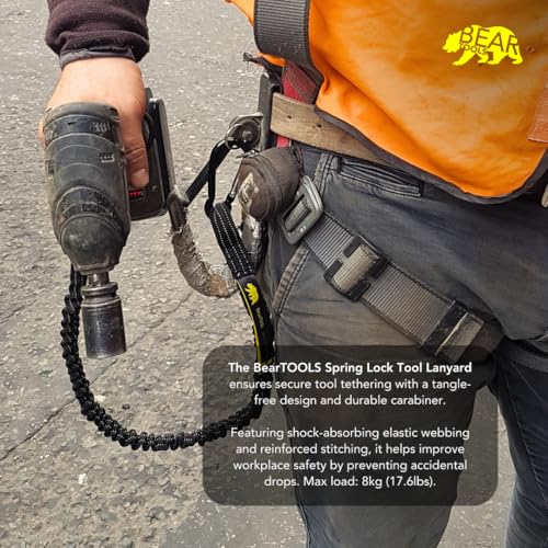 Cordón para herramientas anticaídas marca BearTOOLS con mosquetón integrado 5
