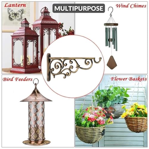 Image of Metal Wall Hook Hanging Plant Bracket | Decorative Straight Plant Hanger for Pots, Bird Feeders, Planters, Lanterns, Cotton, Wind Chimes Indoor | Outdoor (Pack of 1)