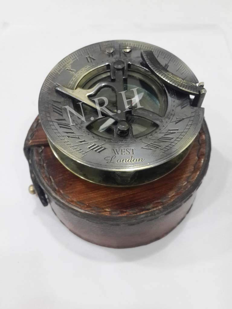 Brújula de Dos toneladas con Bolsillo del Oeste de Londres marítimo con Reloj de Sol marítim