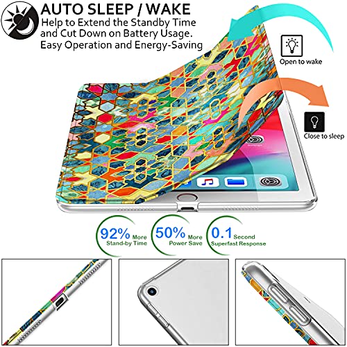 Image of DuraSafe Cases for iPad PRO 12.9 3 [ 3rd Generation 2018 ] A1876 A2014 A1895 MTHN2HN /A MTHU2HN /A MTEL2HN /A MTEM2HN /A Trifold Printed PC Lightweight Protective Clear Back Cover - Damask