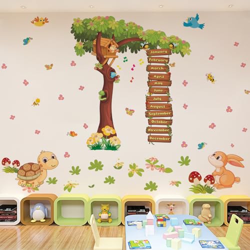Image of StickMe Months of The Year Kids Learning Education Nursery Pre School Kinder Garden Wall Sticker (Multicolour, Vinyl, Self-Adhesive) (Standard Extra Large - 250 x 180 cm)