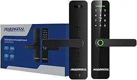Fechadura Eletrônica Inteligente Wi-Fi NovaDigital com Acesso por Biometria, Senha, Teclado Numérico e Cartão de Acesso - Preto