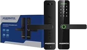 Fechadura Eletrônica Inteligente Wi-Fi NovaDigital com Acesso por Biometria, Senha, Teclado Numérico e Cartão de Acesso - Preto