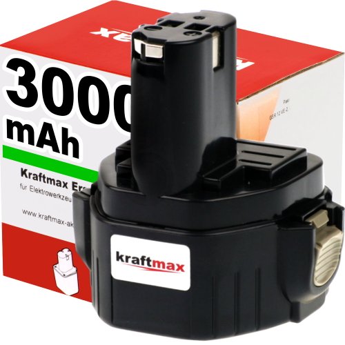 Akku für MAKITA Bohrschrauber 6314D - 12V / 3000mAh / NI-MH - Profiqualität mit frischen Panasonic-Zellen