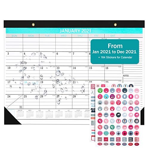 Desk Calendar 2021, Wall Calendar 12 Monthly Desktop Pad Calendar 17