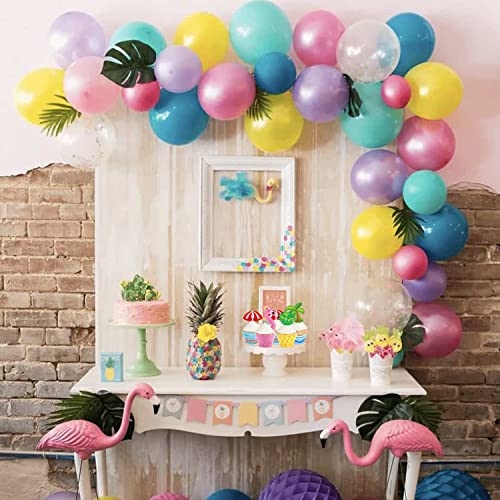 32Pcs Cupcake Toppers And 32Pcs Cupcake Wrappers, Summer Flamingo Pineapple Palm Sun Umbrella Cake Decorations For Beach Pool Tropical Hawaiian Theme Birthday Baby Shower Wedding Party Supplies #TOP6