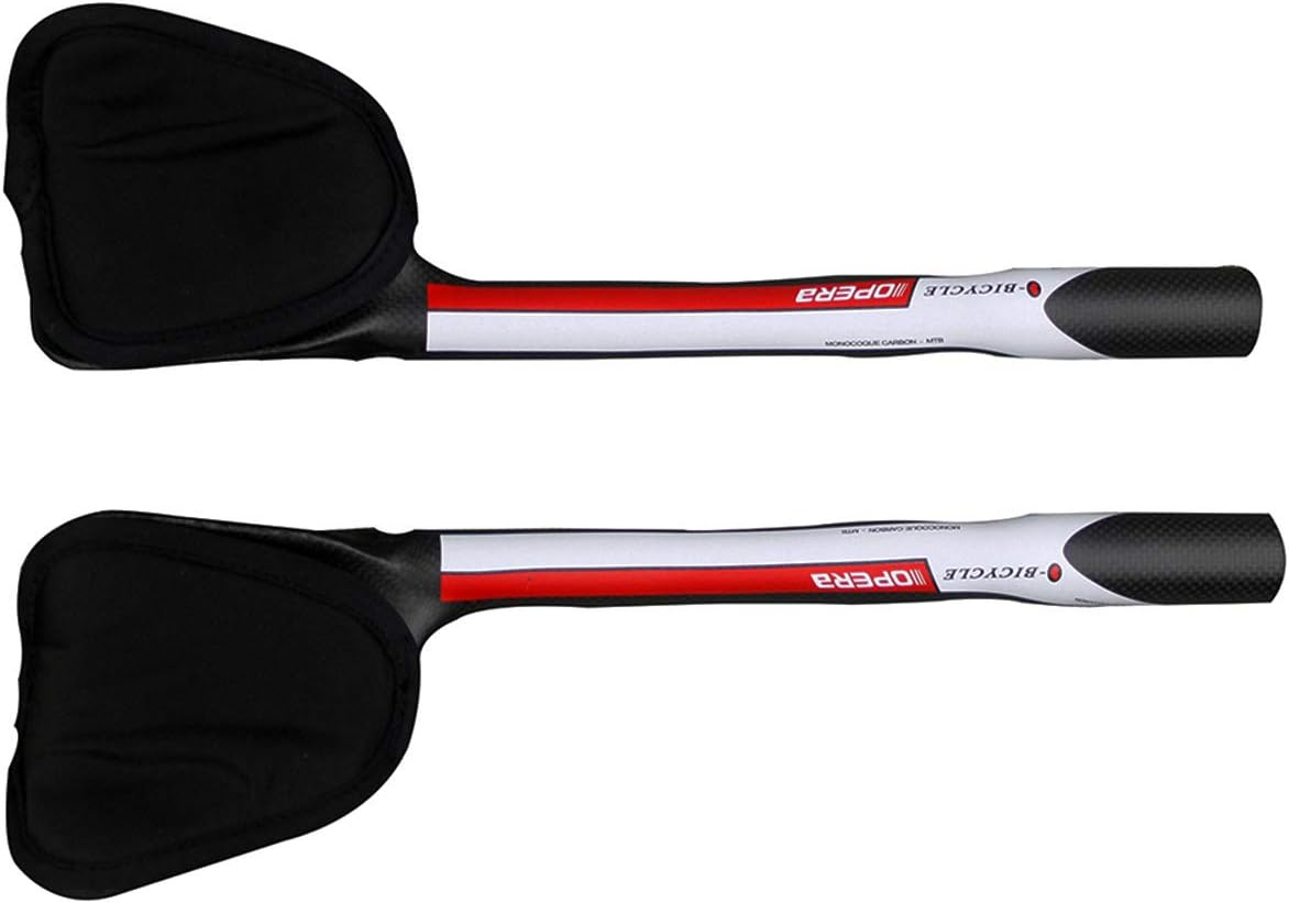Bike TT Handlebar 3 K Full Carbon Bike Aero Bars Tri Bars for Mountain Bike and Road Bike Red Bicycle Rest Handlebar Grabber Style Bicycle Relaxation Handle for Triathlon and Time Trial Bikes