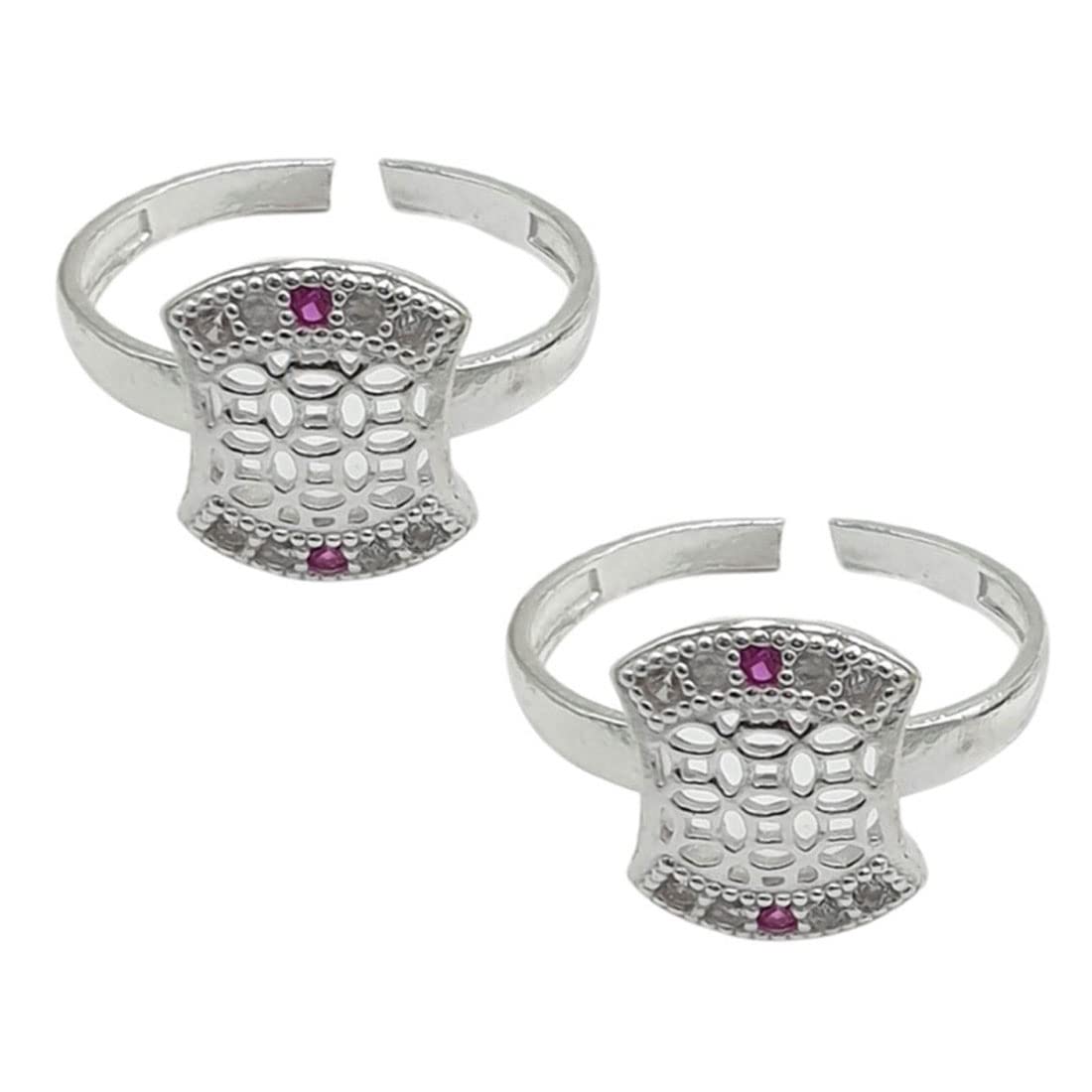 sahiba gems Beautiful Comfortable And Designer Silver Toe Ring | Pleasing Design | Made Of Pure Silver | 2 Pieces Set | Latest Collection-picture-46