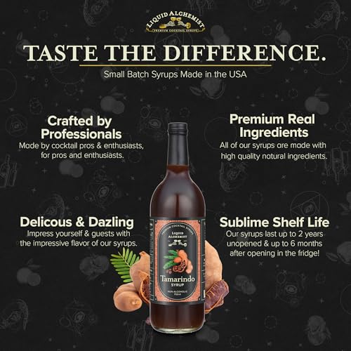Image of Liquid Alchemist Tamarind Syrup for Cocktails - Real Ingredients Make our Tamarindo Syrup the Perfect Spicy Margarita Mix - Made with Fresh Tamarind Puree & All Natural Tamarind Concentrate (25.4 oz)