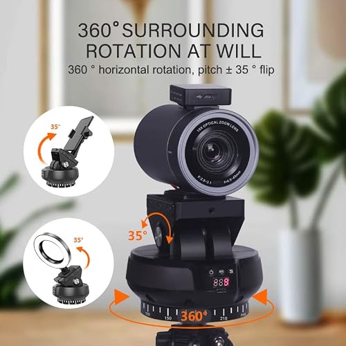 Yt1200Pro Pan Tilt Remote Control Auto Ai Face Tracking Motoized Pan Tilt Head 2-Axis 360 Degree Rotating Video Stabilizer Gimbal For Gopro Cameras Smartphone Live #TOP2