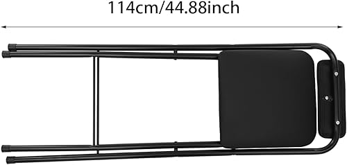 Miniatura 6 de SHZICMY Taburete de bar plegable con respaldo, taburete plegable alto, portátil, de 29.5 pulgadas de altura, asiento acolchado de cuero para