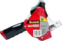Vista 1 de Scotch Dispensador de cinta de embalaje con capacidad para hasta 2 anchos (ST-181), rojo, metal, plástico