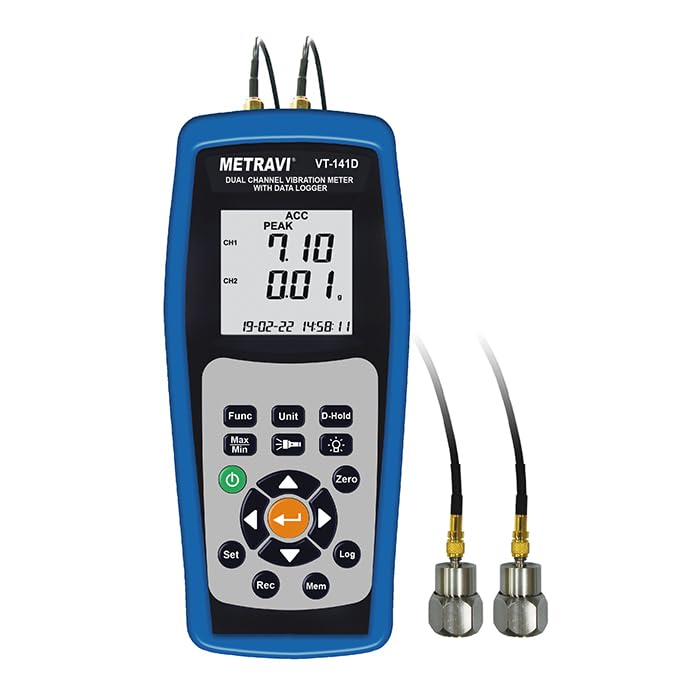 Metravi VT-141D Dual Channel Vibration Meter with Data Logger | Wide frequency range 10Hz-5KHz, measure Acceleration, Velocity, Displacement.-picture-14