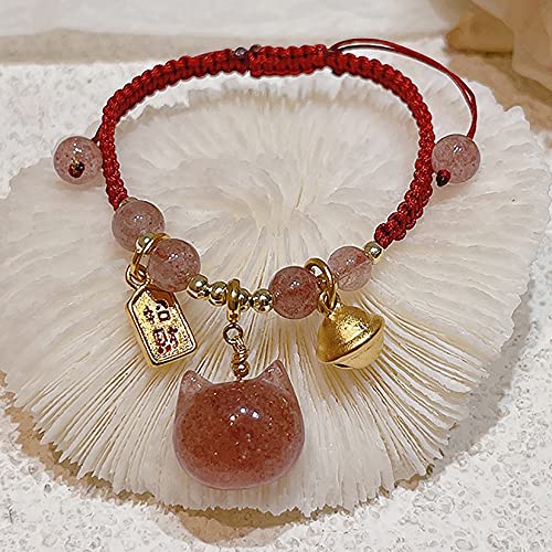 Feng Shui Bracelet richestre Bracelet de Quartz fraiseki Neko Chanceux chacra Chakra guérison Chute Chaise Charme Amulet for Love Richesse Construction prospérité popularité,Kitty Head