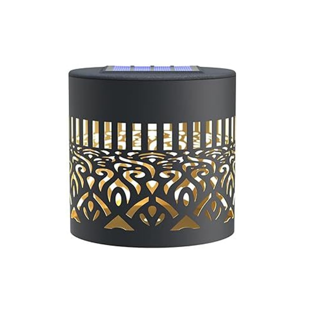CTRLZS Solar Fence Lights for Garden Post Patio Backyard Yard Decor Mandala Metal Solar Powered Outdoor Wall Deck Step Light
