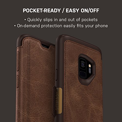 Otterbox Strada Series Case For Samsung Galaxy S9 - Retail Packaging - Espresso (Dark Brown/Worn Brown Leather) #TOP5