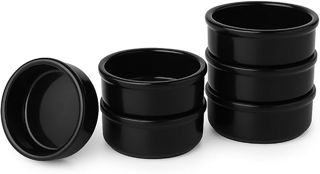 Areste Mexican Clay Cookware Set of 6 Full Black Terracotta Pots, Bowls, Plates & Serving Dishes Spanish Earthenware for Baking, Yogurt, Kheer, Meat, Vegetables Cazuelas Mexicana