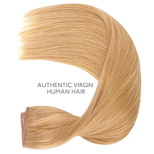 Image of WENNALIFE Wire Hair Extensions Real Human Hair 12 inch 70g Strawberry Blonde Remy Wire Hair Extensions Invisible Transparent Fish Line Straight Real