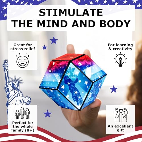 Image of Shashibo DODECA Magnetic Puzzle Cube, Sensory Fidget Toy for Adults & Kids, Stress Relief Fidget Toy for All Ages, Cool Fidget Toys for Desk, Shape Shifting Box, 100+ Possible Shapes