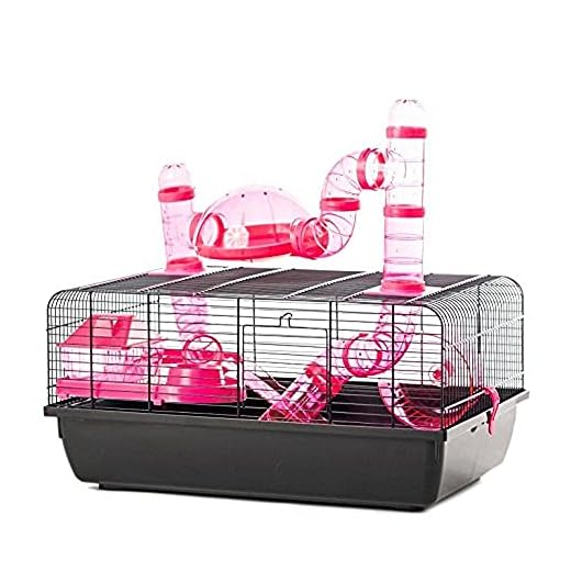 Little Friends Poco Amigos Landmark Animal Jaula con Accesorios, pequeño, 58 x 38 x 29 cm, Color Rosa