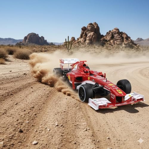 Image of Rechargeable Remote Control Ferrari F1 Car with 2.4GHz Frequency Rechargeable via USB Cable (Included) for eco-Friendly Play for Kids Aged 6 Years and Above