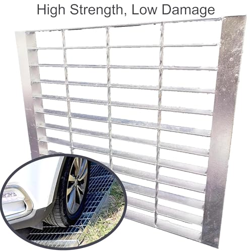 Image of Galvanized Steel Drain Grate with Lip, Channel Cover 16x16 in