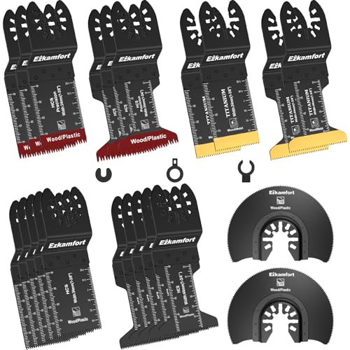 25 teiliges Multitool Sägeblätter Multitool Sägeblätt multimaster sägeblätter für Holz Kunststoff Metall Multitool Zubehör Set Kompatibel mit Einhell DTM51Z Dremel Parkside Bosch und mehr