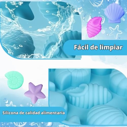 Miniatura 4 de Eihi 2 Piezas Conchas Marinas Para Chocolate, Moldes De Silicona Para Caramelos, Fondant, Estrella De Mar, Arcilla Polimérica
