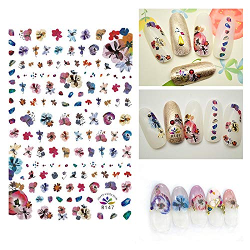 5 Sheets /350Pcs 3D Nail Art Dried Flowers Sticker Natural Real Dry Flower Nail Art Decoration Lovely Flower Beauty Nail Stickers For 3D Nail Art Acrylic Uv Gel Tips #TOP2