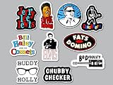 Rock and Roll Vinyl Sticker Pack 10 Stickers Vintage 50s 60s Retro