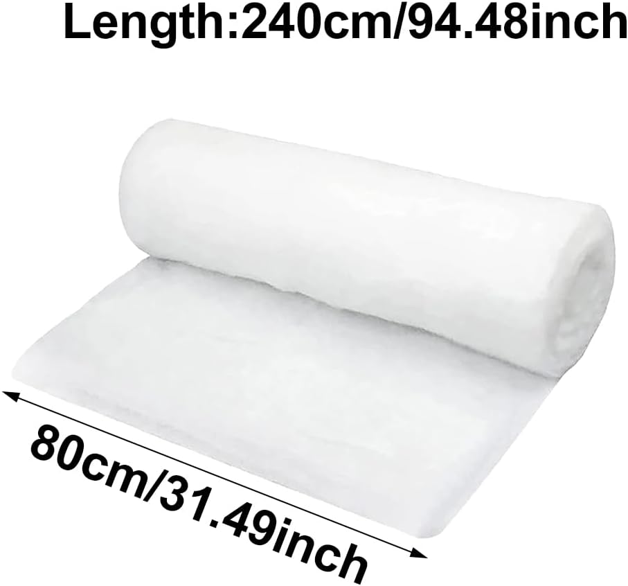Fake Snow Blanket 31.49 x 94.48 Inch Artificial Snow Carpet Fluffy Snow Cover Winter Snow Displays for Christmas Tree Skirt DIY Snow Backdrop, 5-8mm Thick