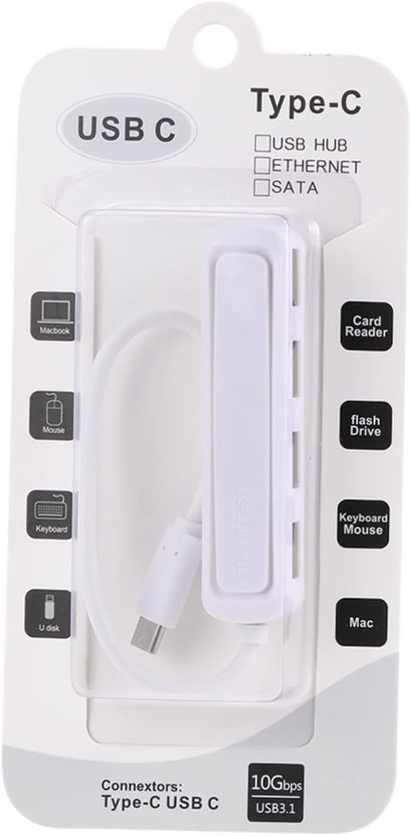 OSALADI 3pcs Type-c to USB Hub Port OTG Converter for Smartphones and Construction High Heat Dissipation for Extra USB Connections White
