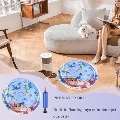 Tapete de água para gatos, tapete de resfriamento para cães | Colorido Pet Play Tat com inflador,Cam