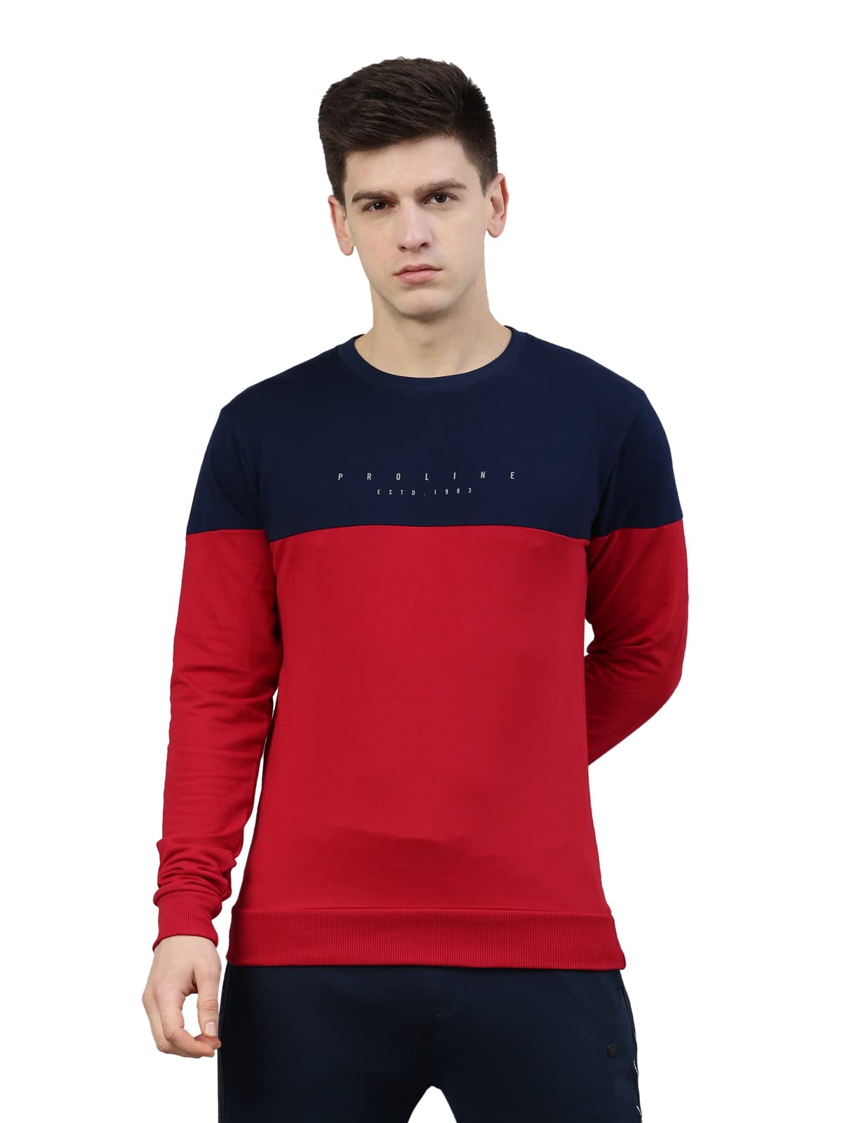 Proline Men's Cotton Blend Crew Neck Pullover Sweater