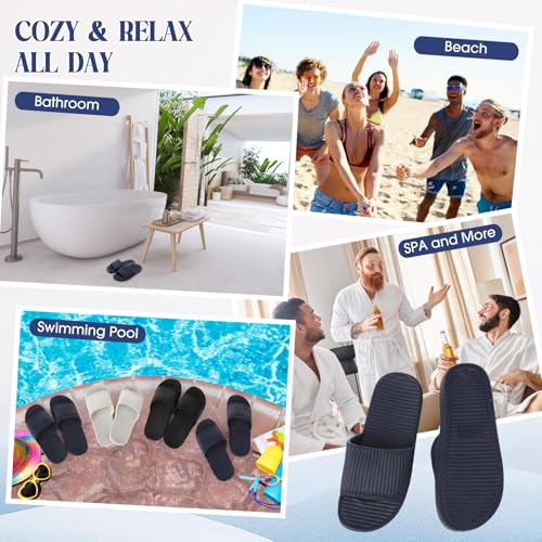 Image of Shyyween 6 Pack Non Slip Shower Slides Lightweight Bath Slippers for Women & Men Pool Sandals for Home Hotel Gym Spa Pool