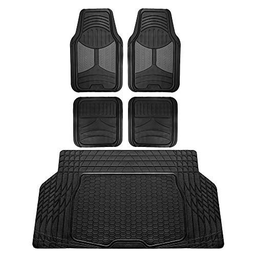 FH Group Monster Eye Rubber Floor Mats with Trimmable Vinyl Trunk Liner