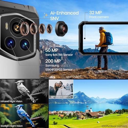 Image of FOSSIBOT F107 Pro 5G Rugged Phone Unlocked, 200-megapixel 4K Ultra-high-Definition Camera, 30GB + 512GB Storage Smartphone, 28000mAh Battery Phone, Android 15,6.95 inch 120Hz Display Waterproof Phones