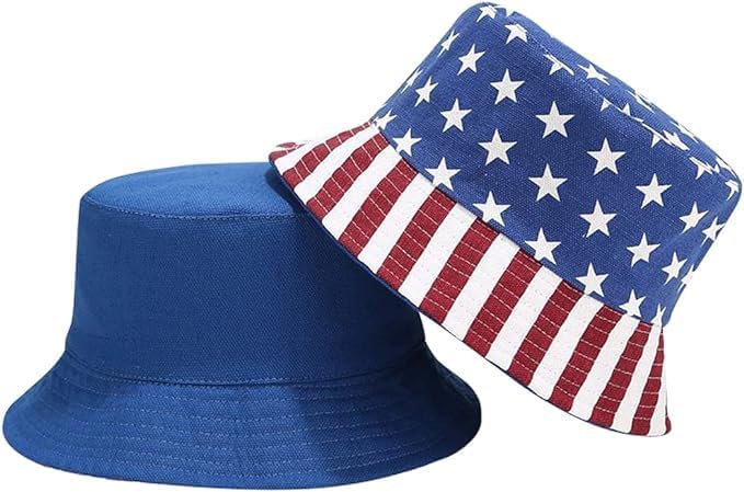 Black Duck Brand USA Patriotic Fourth of July Red White & Blue American Flag Bucket Hat