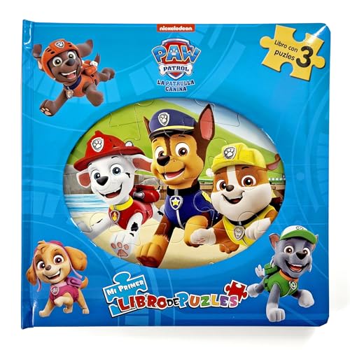 Paw Patrol La Patrulla Canina Mi Primer Libro de Puzles - Rompecabezas para niños, libro de cartón de 10 páginas, 3 puzzles para disfrutar