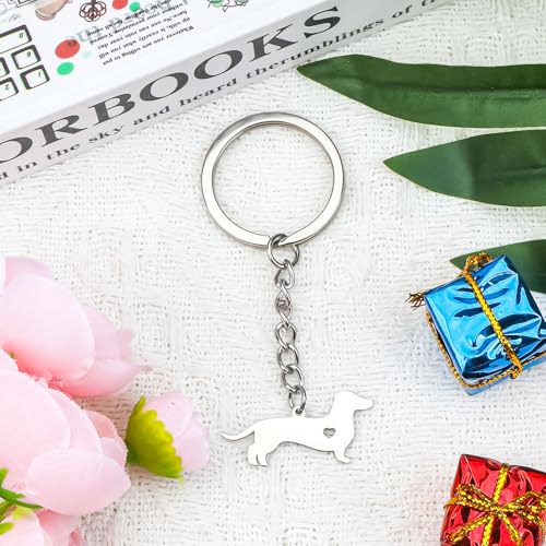 Tranbath Entzückender Schlüsselanhänger Mit Niedlichem Dackel-Design Aus Edelstahl, Personalisiertes Geschenk Und Geburtstagsgeschenk Für Frauen, Guter Freundinnen, Tolle Wahl Für Mütter Und Kollegen