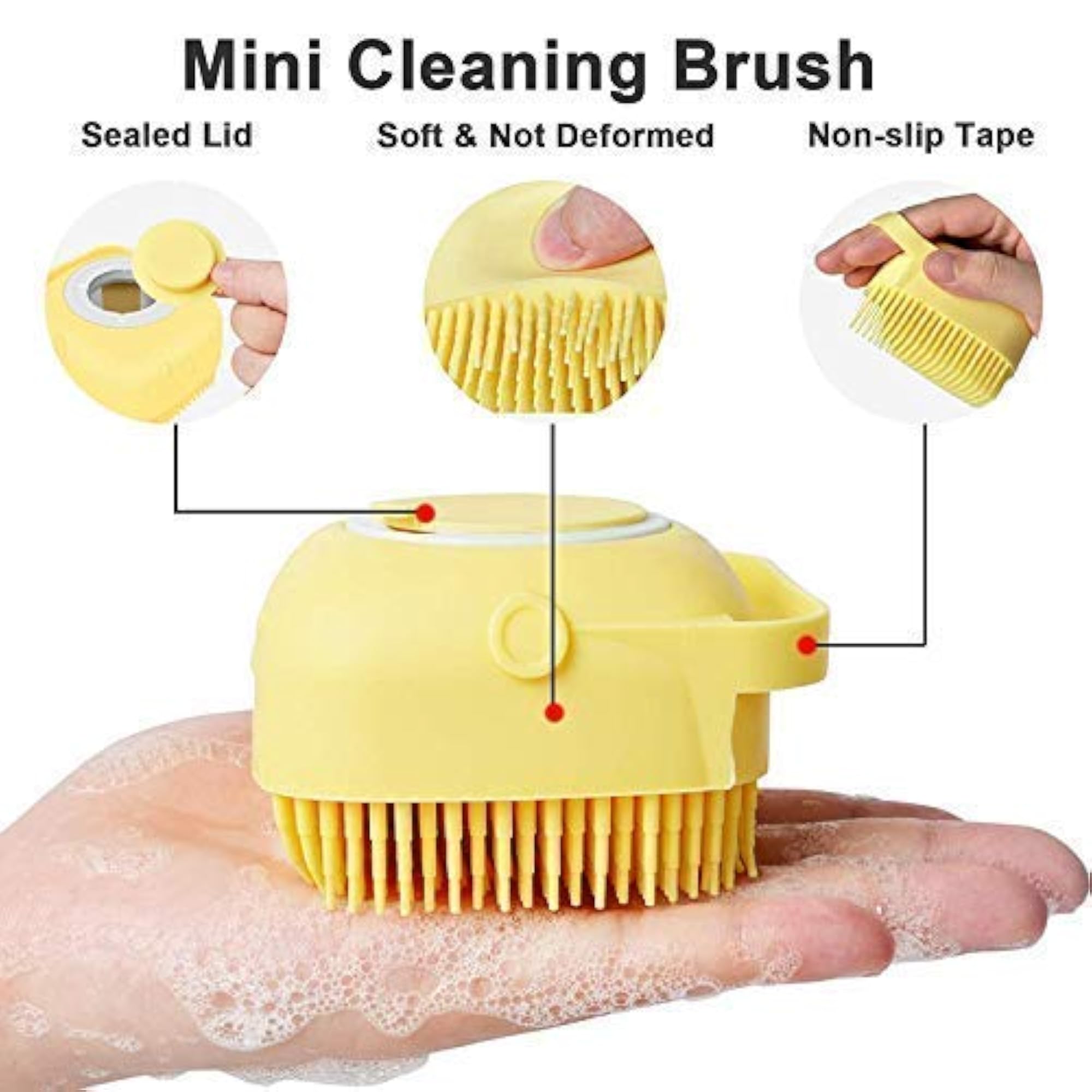 2 Pcs Combo Silicone Soft Bath Body Brush
