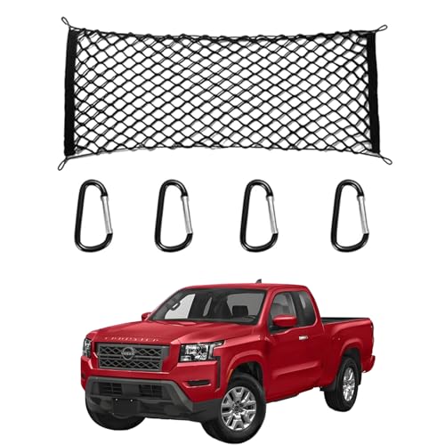 for Nissan Frontier Envelope Style Truck Bed Cargo Net - Fits 2013-2024 2025 2026 Frontier Accessories Cargo Net for Pickup Truck Bed - Heavy Duty Carabiners