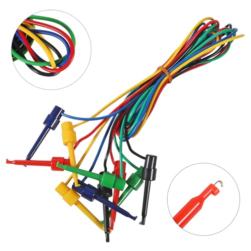 Image of 5pcs Silicone Test Leads 5PCS Test Hook to Test Hook Test Cables Wires Dual IC Test Hooks Clips for Electronic Testing (Test Hook to Test Hook)
